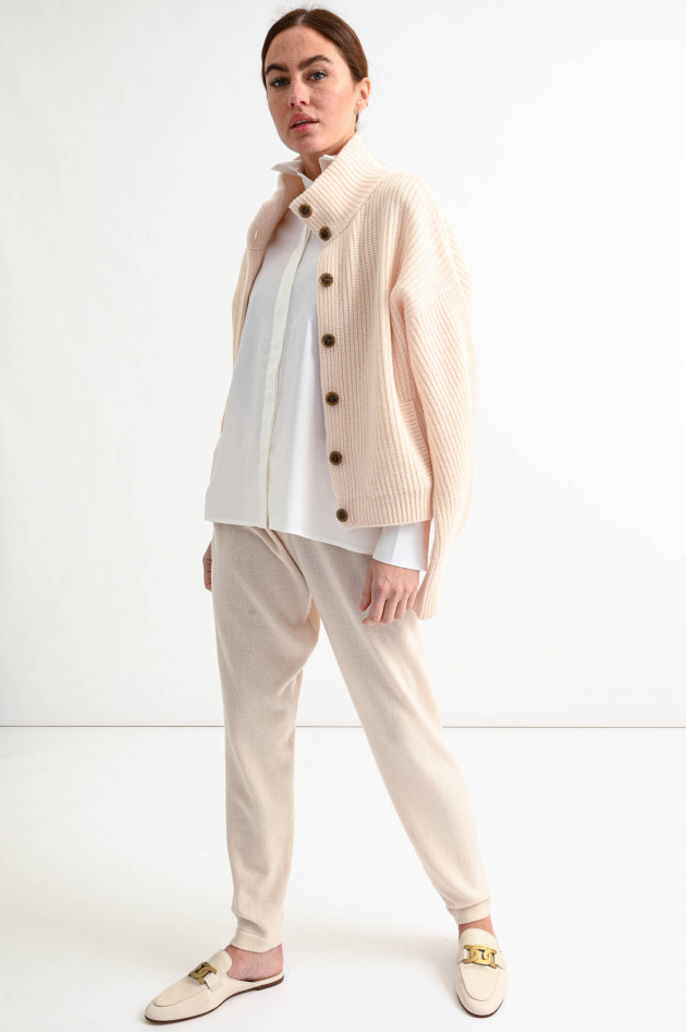 Lisa Yang Cashmere Rippstrick-Weste JORDAN in Creme
