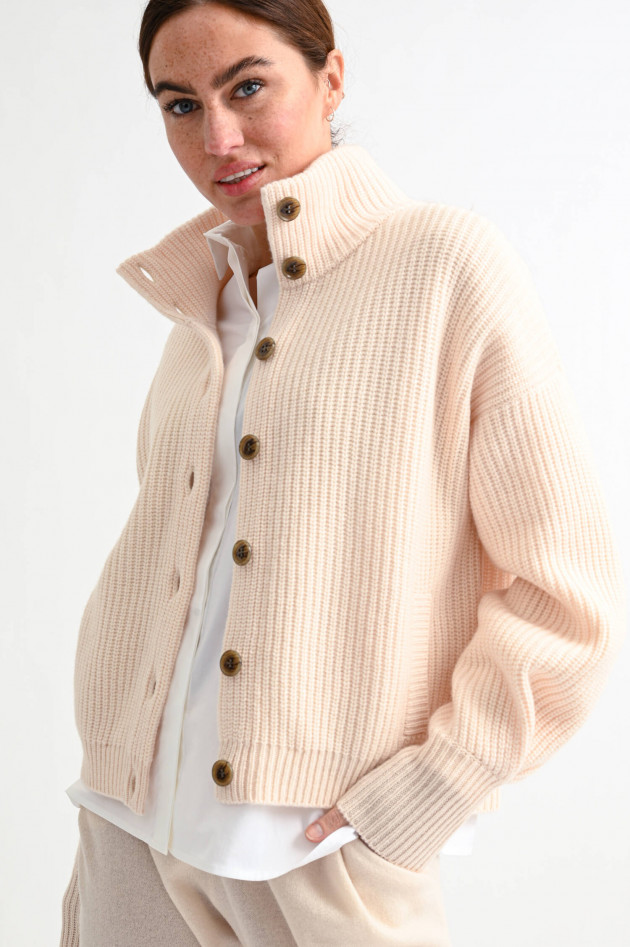Lisa Yang Cashmere Rippstrick-Weste JORDAN in Creme