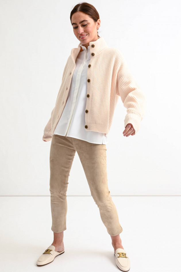 Lisa Yang Cashmere Rippstrick-Weste JORDAN in Creme