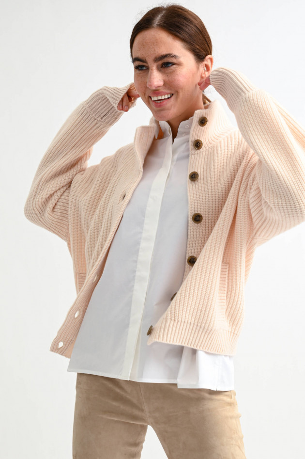 Lisa Yang Cashmere Rippstrick-Weste JORDAN in Creme