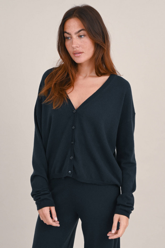 Lisa Yang Cashmere Strickjacke ABBY in Anthrazit