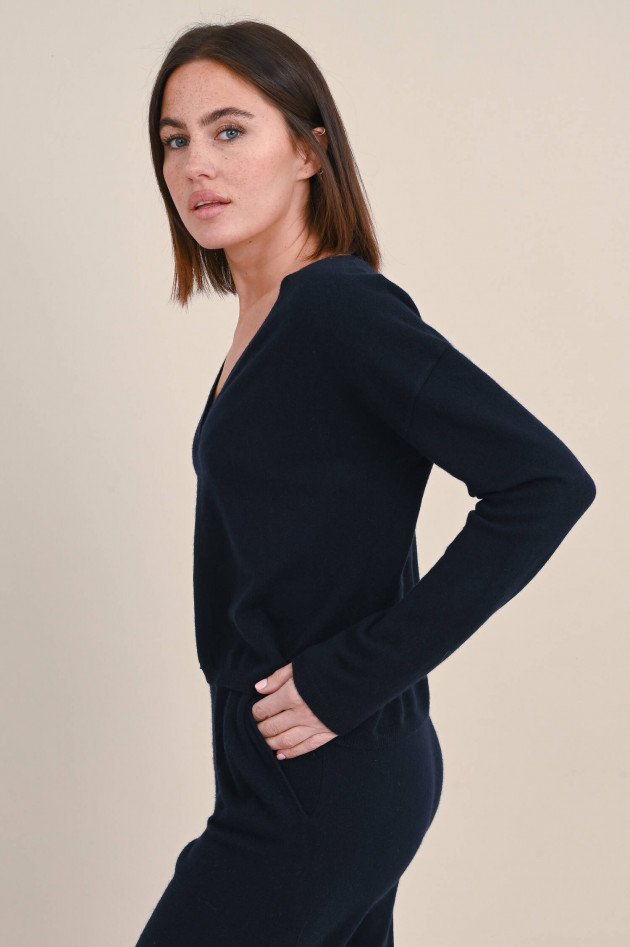 Lisa Yang Cashmere Strickjacke ABBY in Navy