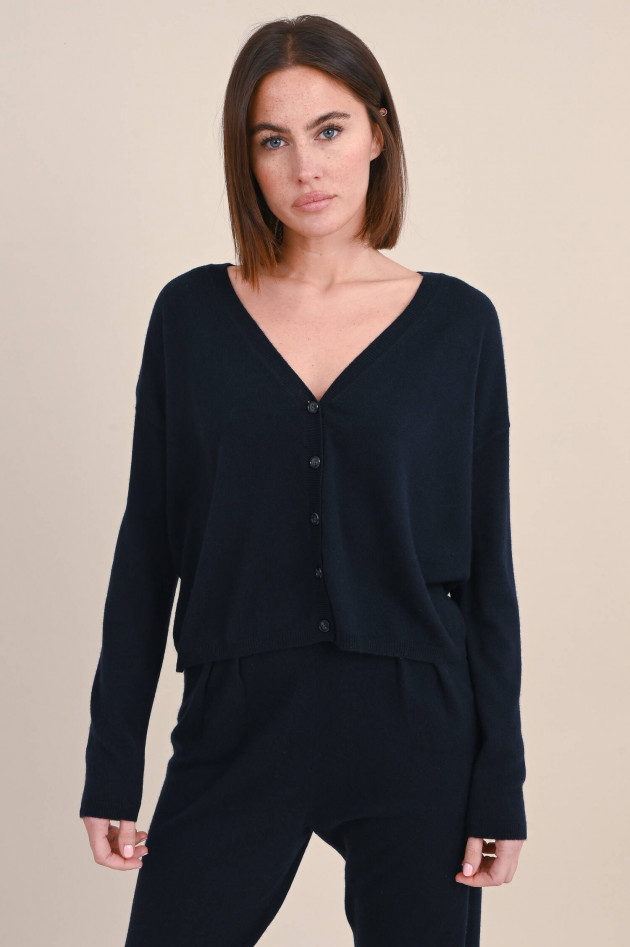 Lisa Yang Cashmere Strickjacke ABBY in Navy