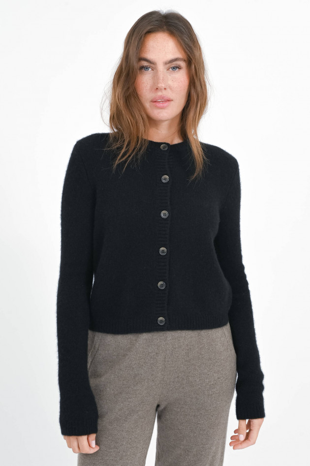 Lisa Yang Seiden-Cashmere-Cardigan FELICIA in Schwarz
