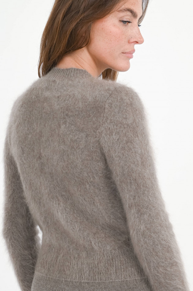 Lisa Yang Brushed-Cardigan AZALEA in Truffle