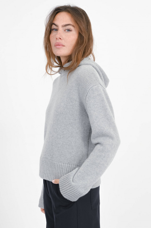 Lisa Yang Cashmere-Kapuzenpullover KAROLIN in Hellgrau