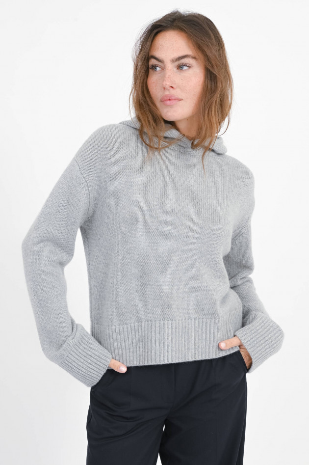 Lisa Yang Cashmere-Kapuzenpullover KAROLIN in Hellgrau