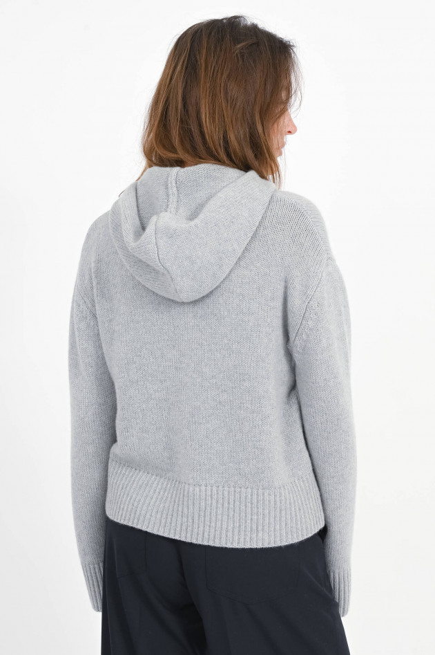 Lisa Yang Cashmere-Kapuzenpullover KAROLIN in Hellgrau