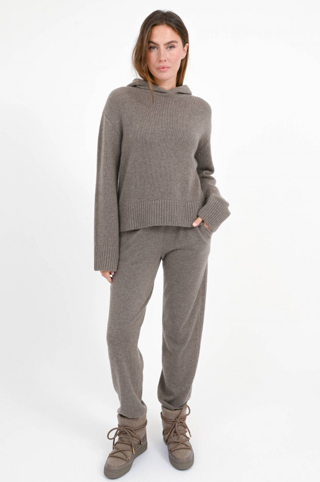 Lisa Yang Cashmere-Kapuzenpullover KAROLIN in Truffle