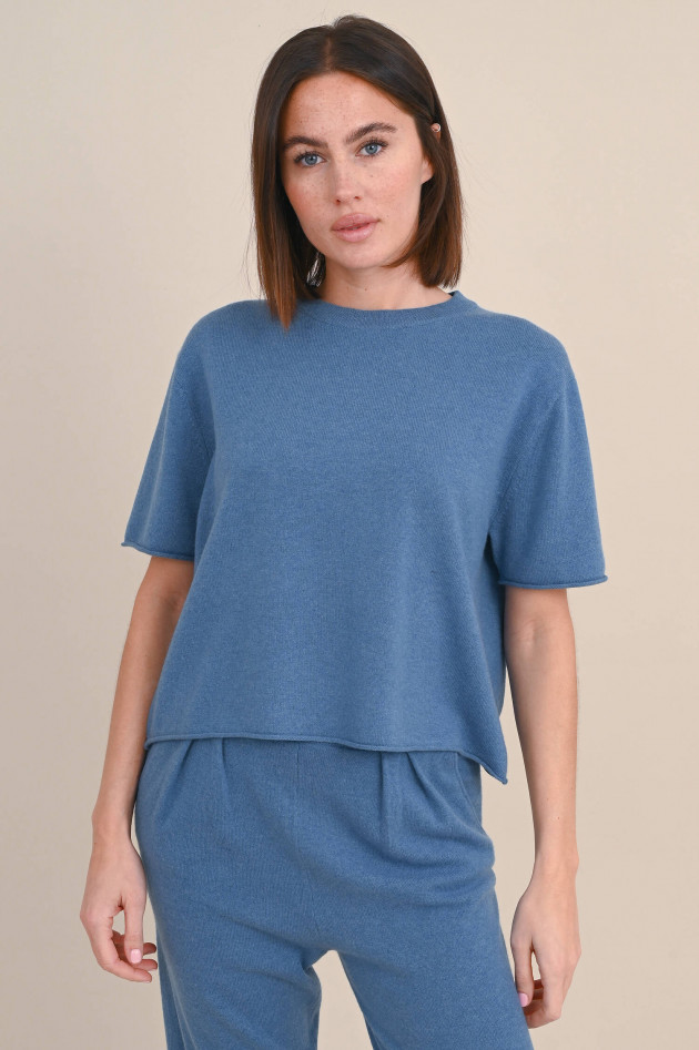 Lisa Yang Cashmere Shirt CILA in Mittelblau