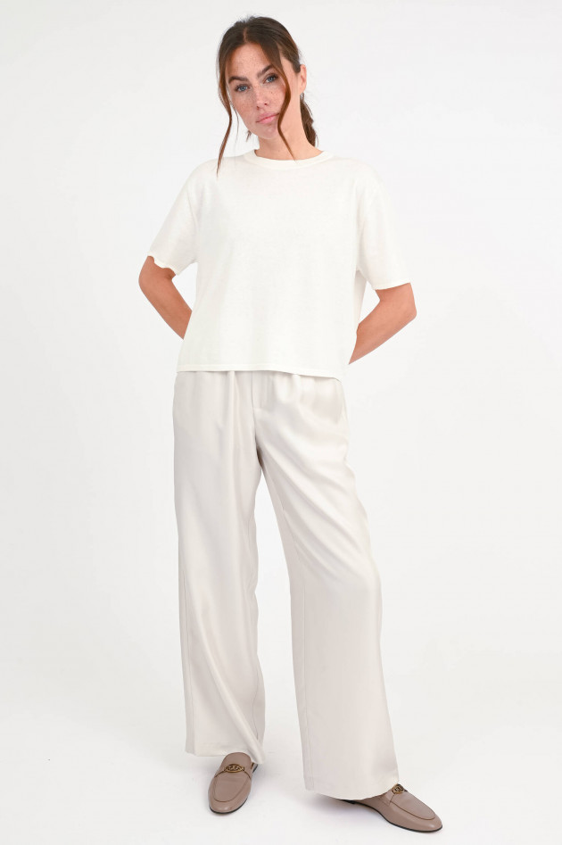 Lisa Yang Kurzarm-Cashmere-Pullover RUBIE in Creme