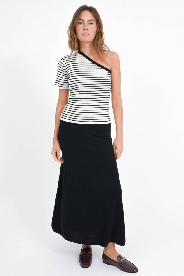 Lisa Yang Asymmetrisches Strick-Shirt MIRANA in Schwarz/Weiß