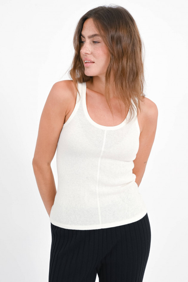 Lisa Yang Baumwoll-Cash-Mix Top MENG in Salt