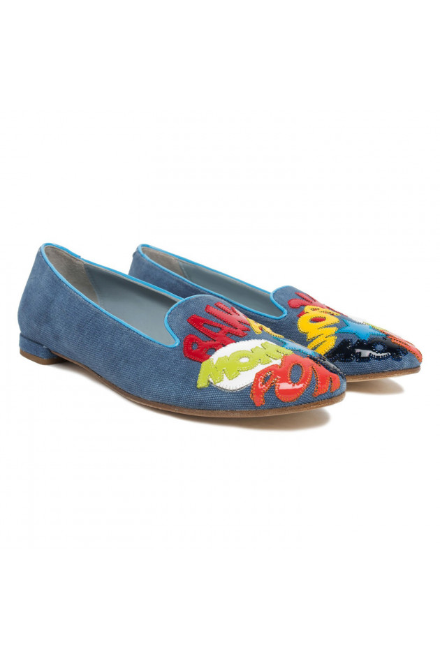 Chiara Ferragni Loafers in Blau/Bunt gemustert