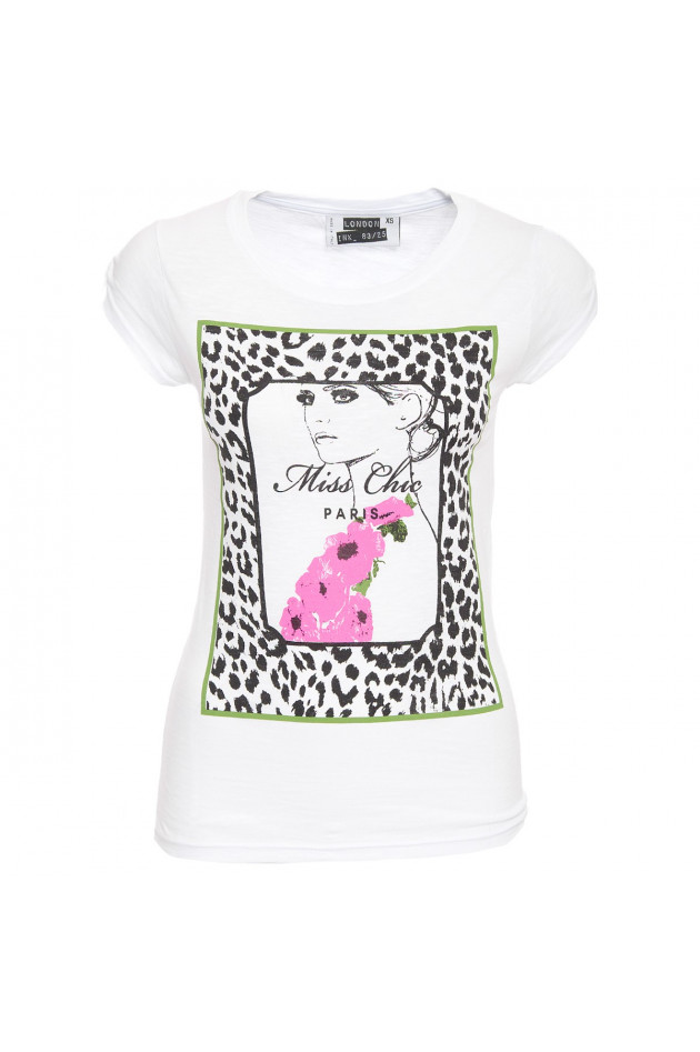 London Ink T-Shirt mit Print Weiß