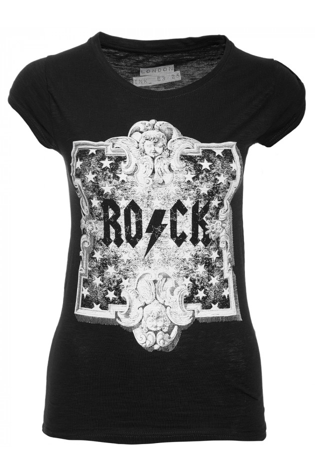 London Ink T-Shirt Schwarz mit Print