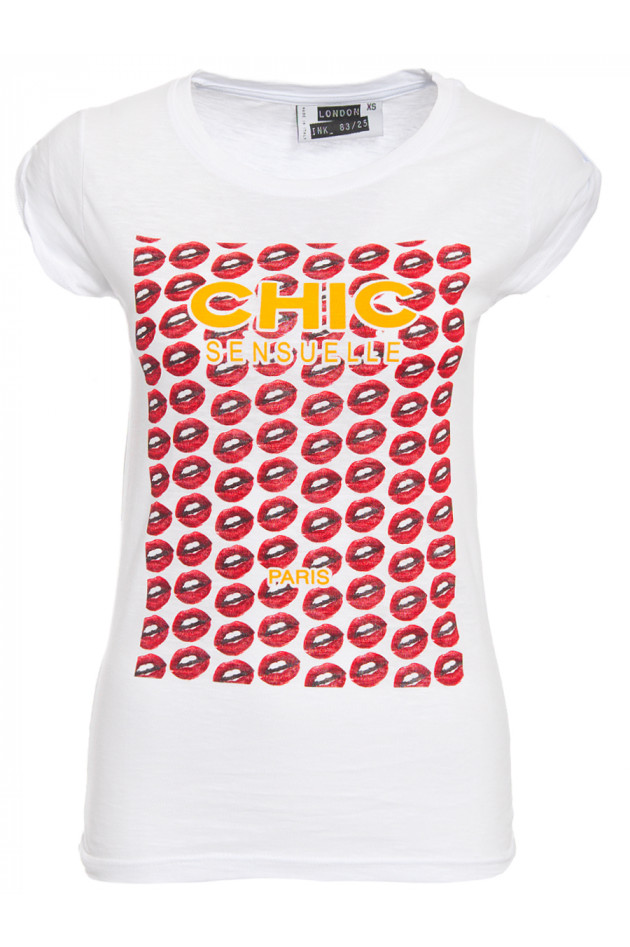 London Ink T-Shirt Weiß mit Print