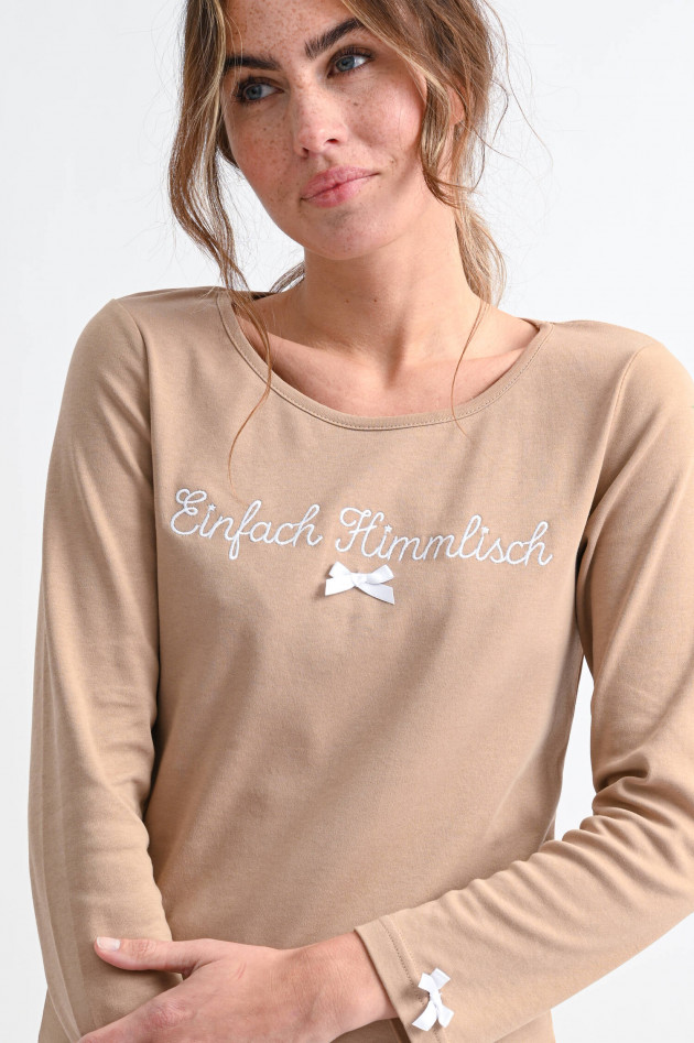 Louis & Louisa Pyjama EINFACH HIMMLISCH in Camel/Weiß