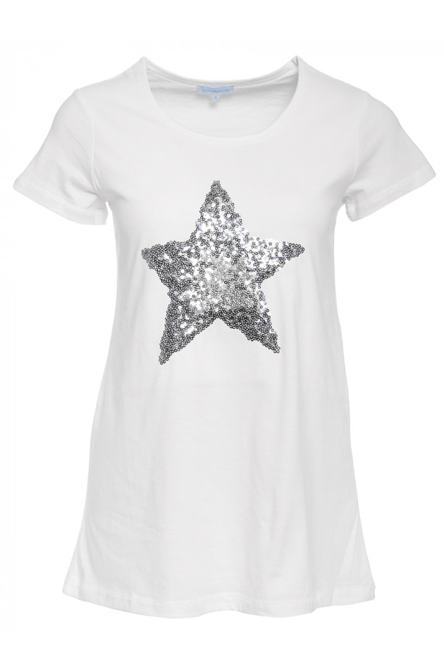T-Shirt Weiß mit Paillettenstern