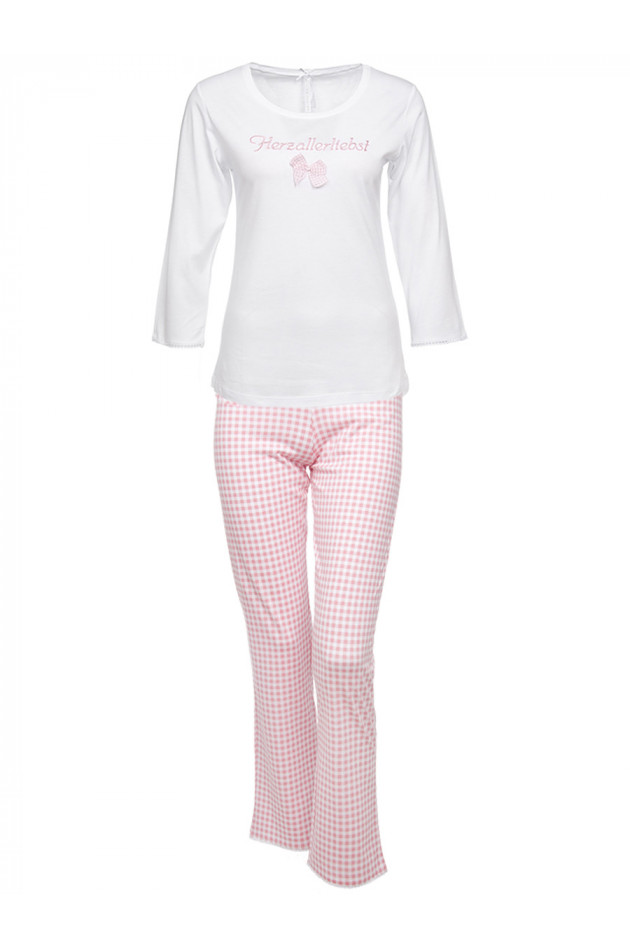 Louis & Louisa Pyjama HERZALLERLIEBST Weiß/Rosa