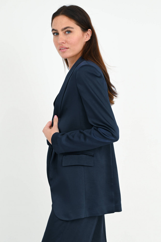 Love Birds Satin Blazer in Navy