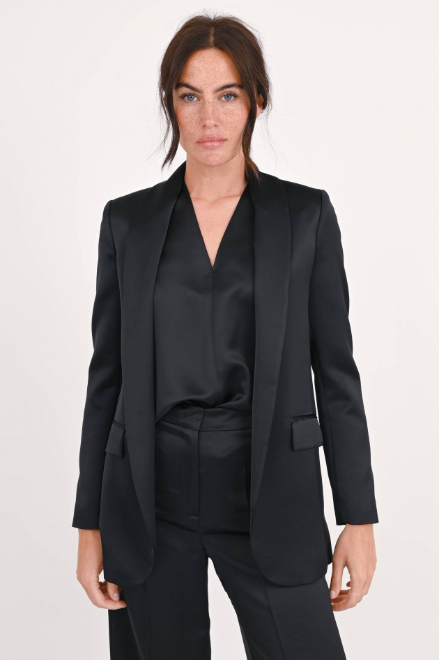 Love Birds Oversize-Blazer in Schwarz glänzend