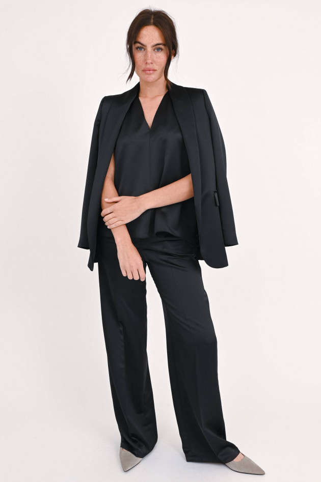 Love Birds Oversize-Blazer in Schwarz glänzend