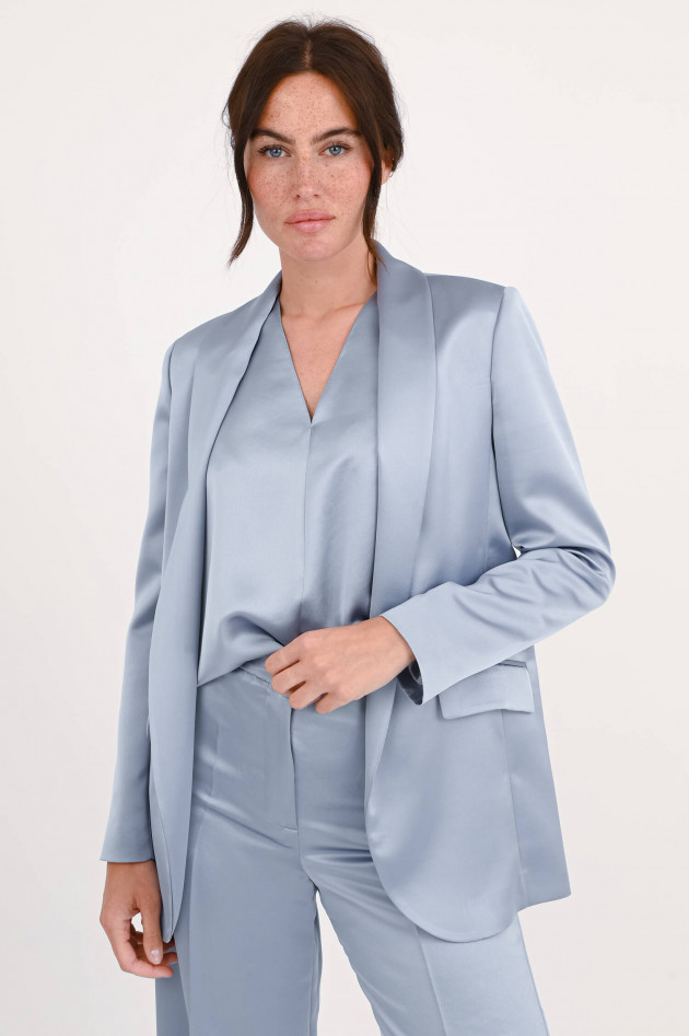 Love Birds Oversize-Blazer in Graublau glänzend