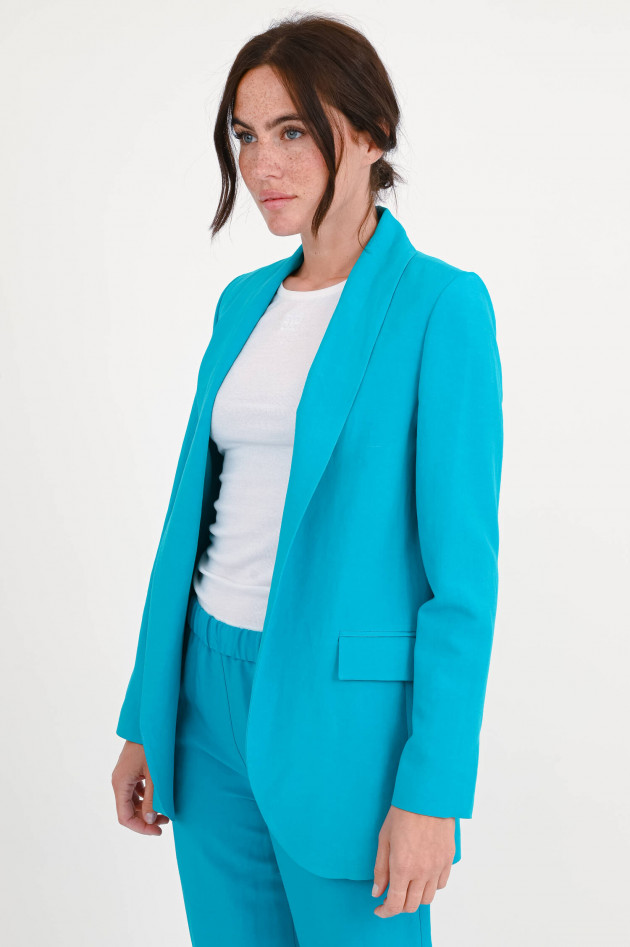 Love Birds Oversize-Blazer mit Schalkragen in Türkis