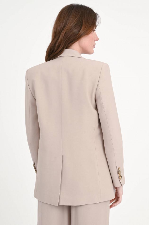 Love Birds Zweireihiger Blazer aus Viskose-Mix in Taupe
