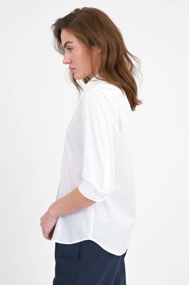 Love Birds Klassische Bluse mit 3/4 Arm in Weiß
