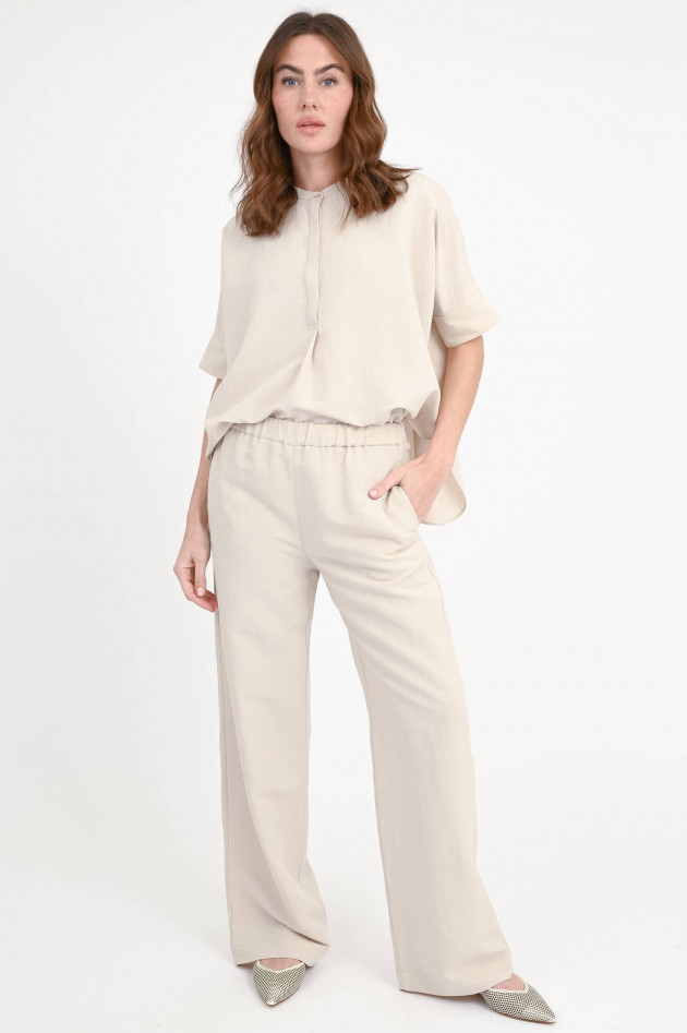 Love Birds Hose aus Leinen-Viskose-Mix in Taupe