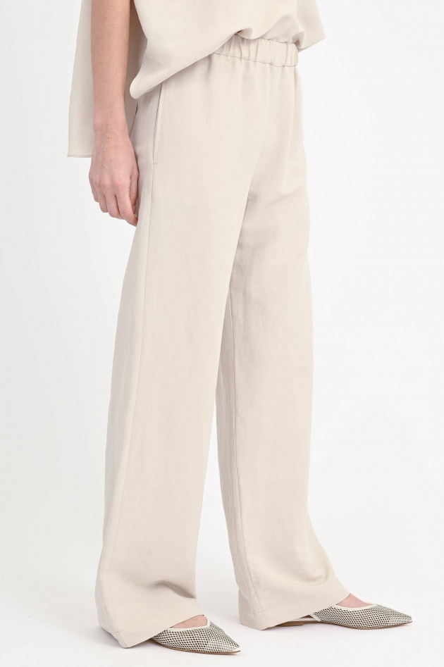 Love Birds Hose aus Leinen-Viskose-Mix in Taupe