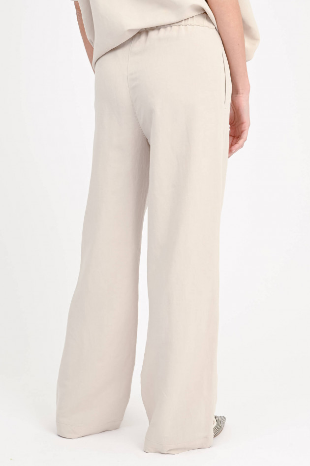 Love Birds Hose aus Leinen-Viskose-Mix in Taupe