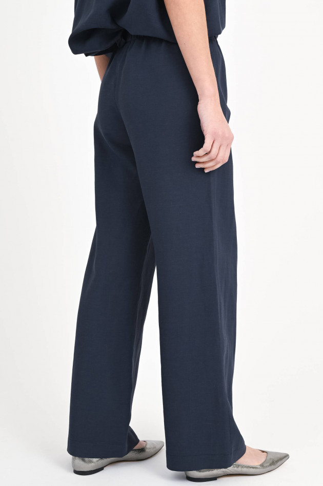 Love Birds Hose aus Leinen-Viskose-Mix in Navy