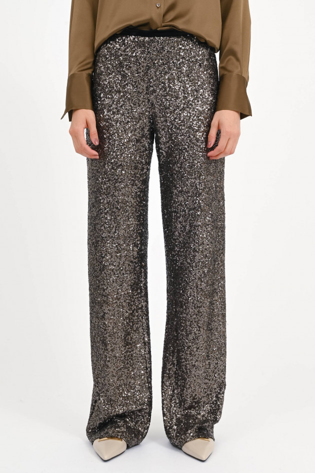 Love Birds Pailetten-Hose in Taupe Shimmer