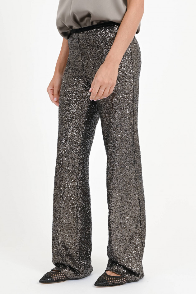 Love Birds Pailetten-Hose in Taupe Shimmer