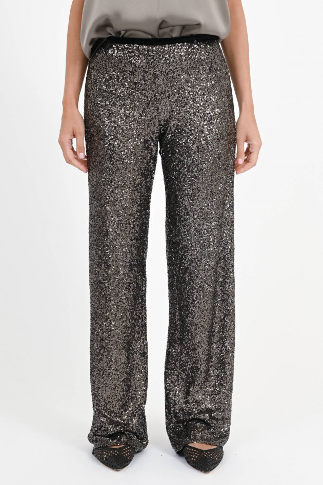 Love Birds Pailetten-Hose in Taupe Shimmer