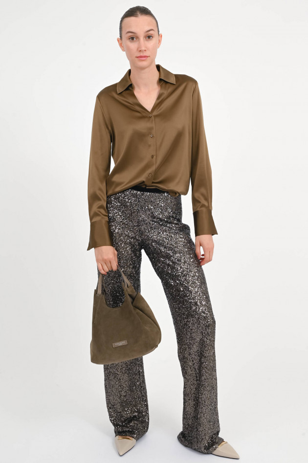 Love Birds Pailetten-Hose in Taupe Shimmer