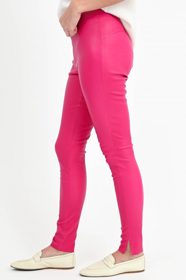 Love Birds Slim Fit Hose aus Nappaleder in Pink