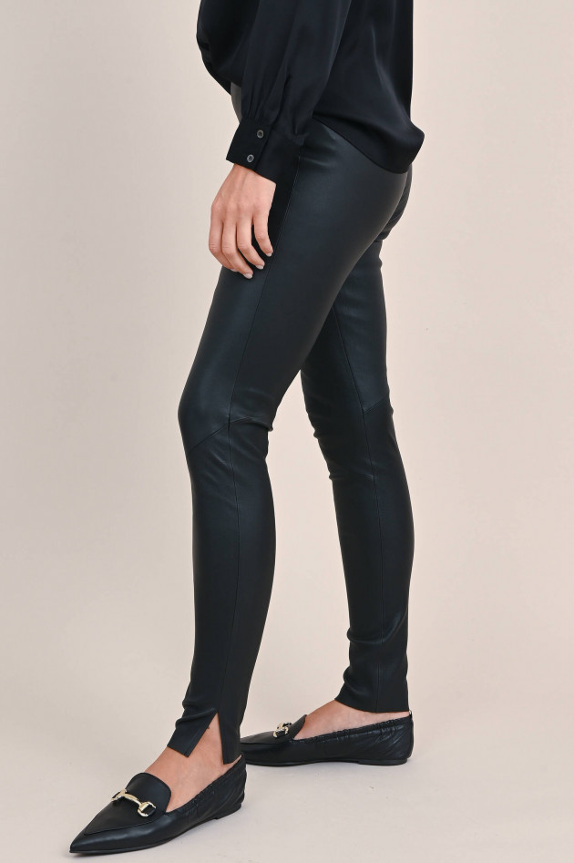 Love Birds Leder Legging in Schwarz