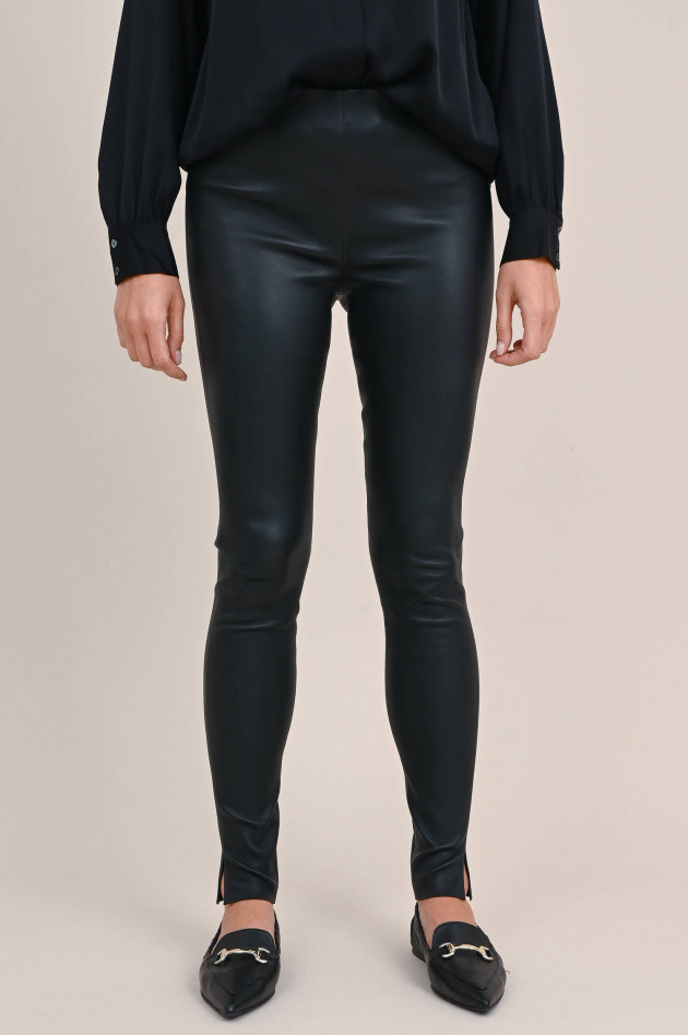 Love Birds Leder Legging in Schwarz