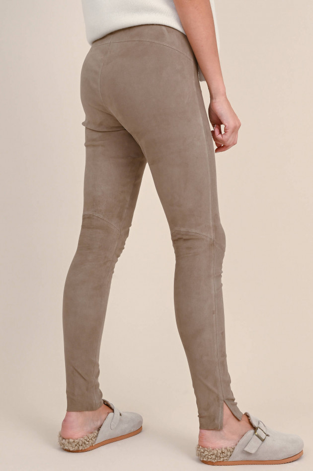Love Birds Veloursleder Legging in Taupe