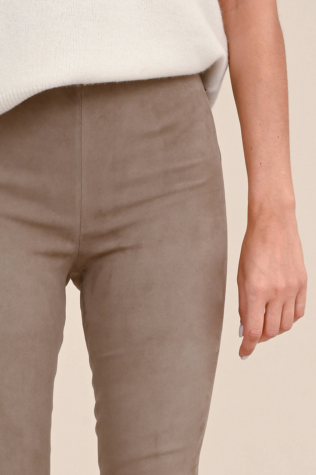 Love Birds Veloursleder Legging in Taupe