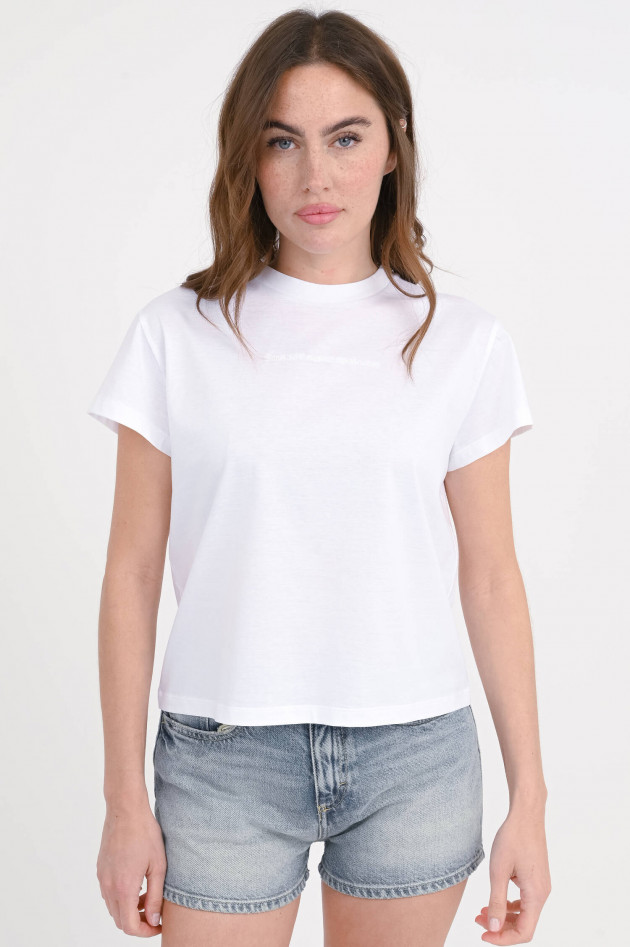 Love Birds Boxy T-Shirt mit Stickerei in Weiß