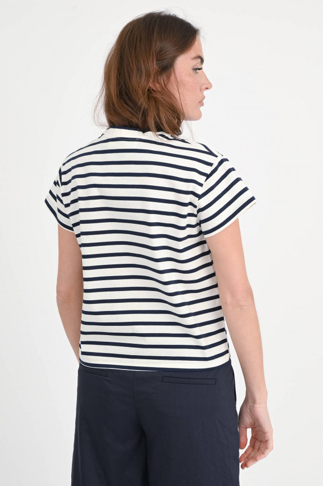 Love Birds Gestreiftes T-Shirt L'AMOUR in Weiß/Navy