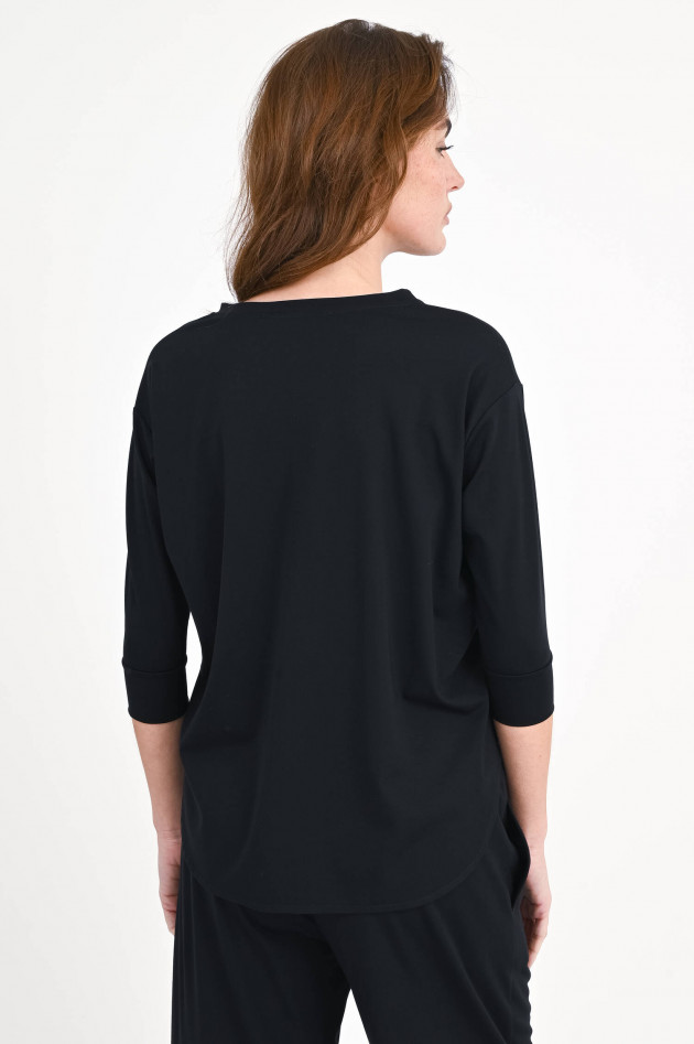 Love Birds T-Shirt aus Viskose-Mix in Schwarz