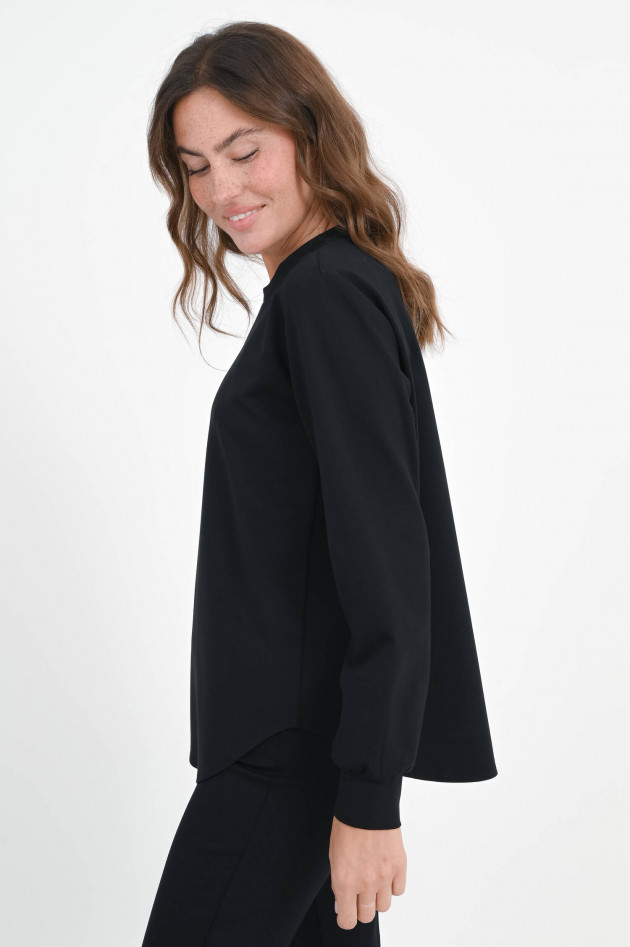 Love Birds Langarmshirt aus Viskose-Mix in Schwarz