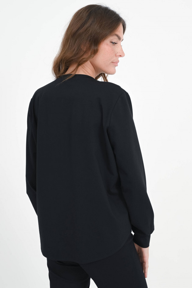 Love Birds Langarmshirt aus Viskose-Mix in Schwarz