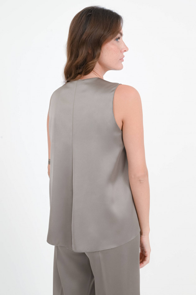 Love Birds Blusentop mit V-Ausschnitt in Taupe